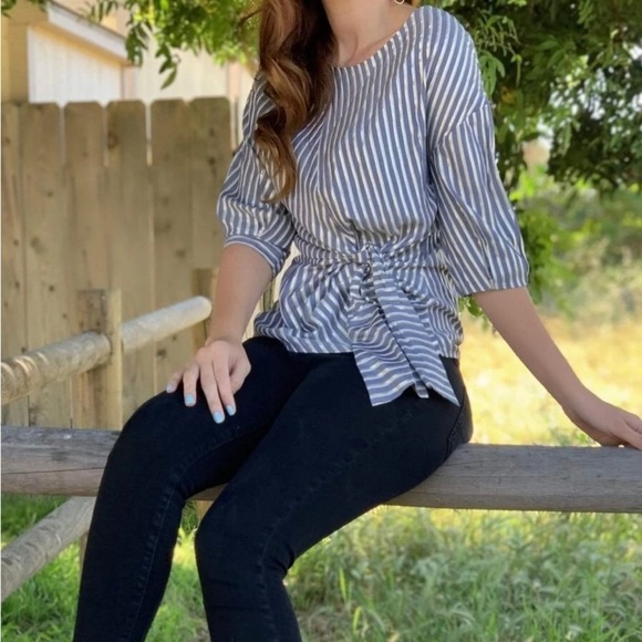 Antropology Eva Franco blouse with gold stripes - Picture 2 of 14